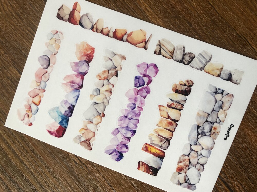 Stone Borders Şeffaf Sticker Sayfası