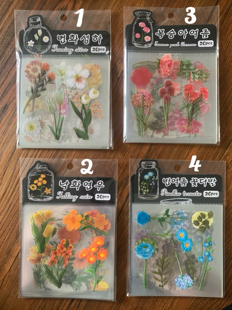 Flowers And Jars Pet Sticker Sheets