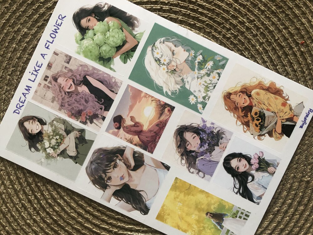 Dream Like A Flower Sticker Sayfası | Bullet Journal Malzemeleri