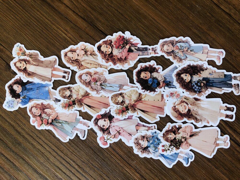 Floral Dolls Sticker Seti | Bullet Journal Malzemeleri
