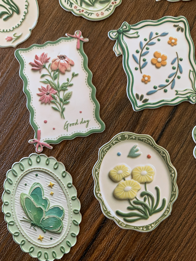 Floral Tags/Green Stickers