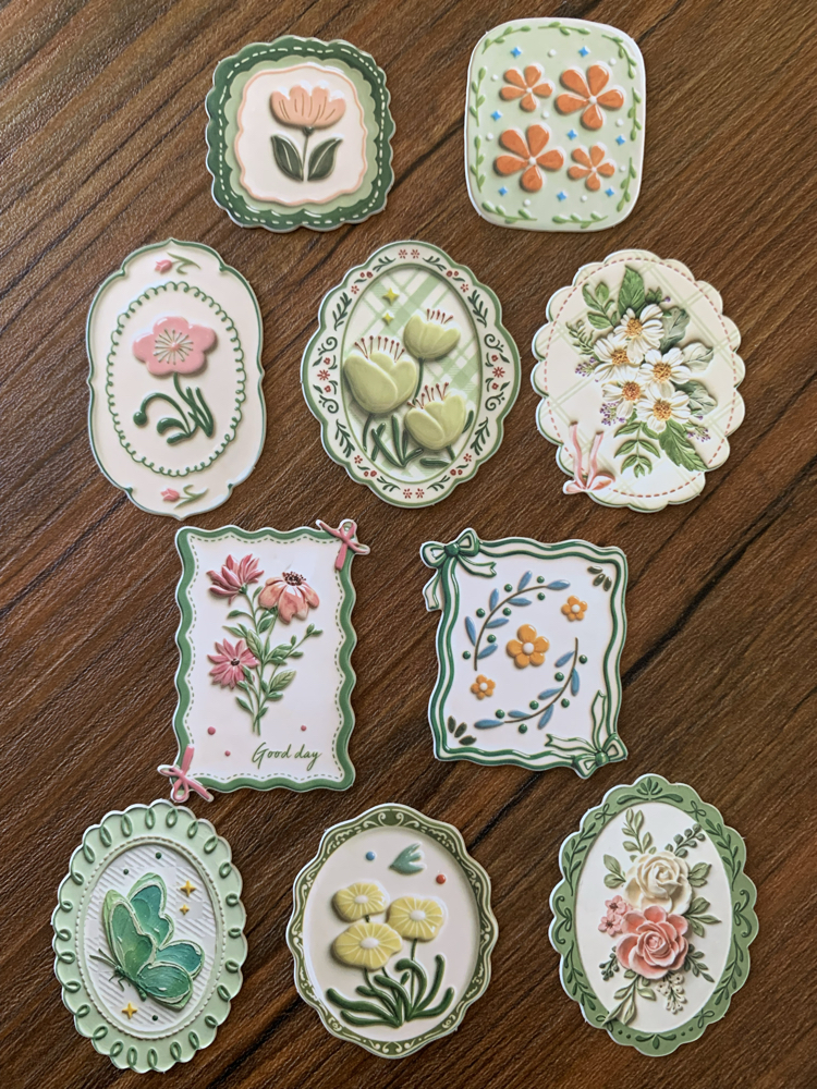 Floral Tags/Green Stickers