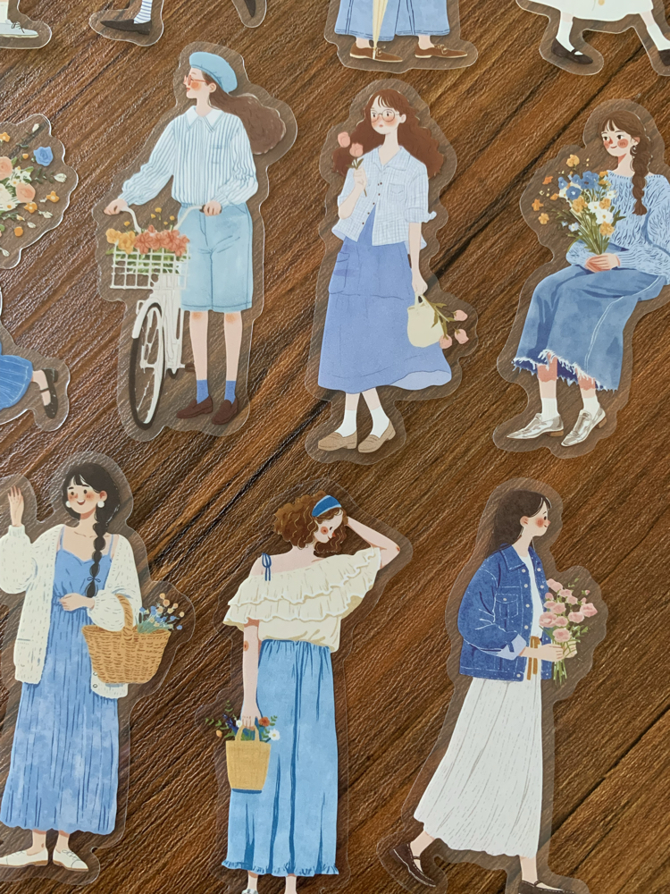 Blue Floral Dream Pet Stickers
