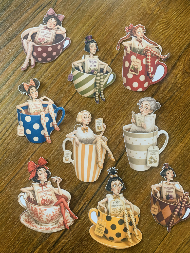 Whimsy Teacup Dolls Die-Cut Seti