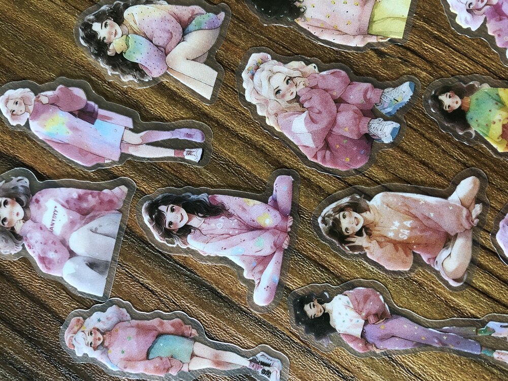 Colourful Girls Pet Sticker Seti/Anime Series | Bullet Journal Malzemeleri