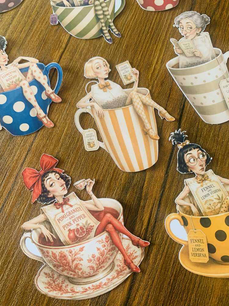 Whimsy Teacup Dolls Die-Cut Seti