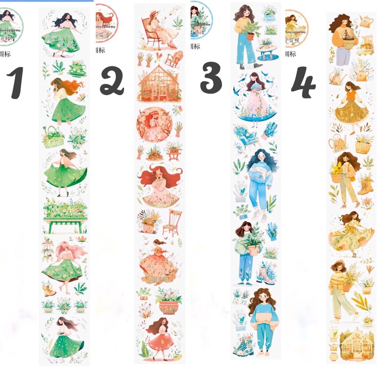 Sweet Floral Girls Holografik Pet Bantlar/1 döngü