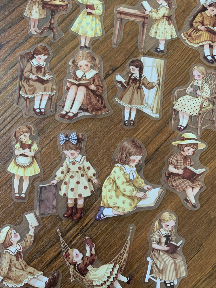 Yellow Bookworms Pet Stickers