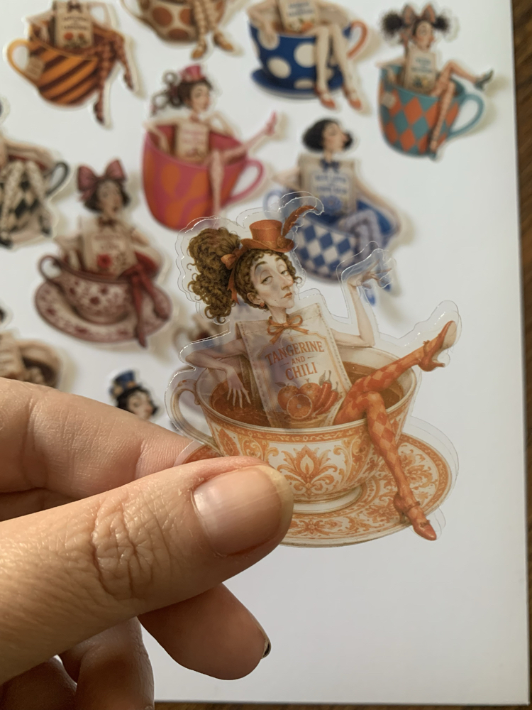 Whimsy Teacup Dolls Pet Sticker Seti