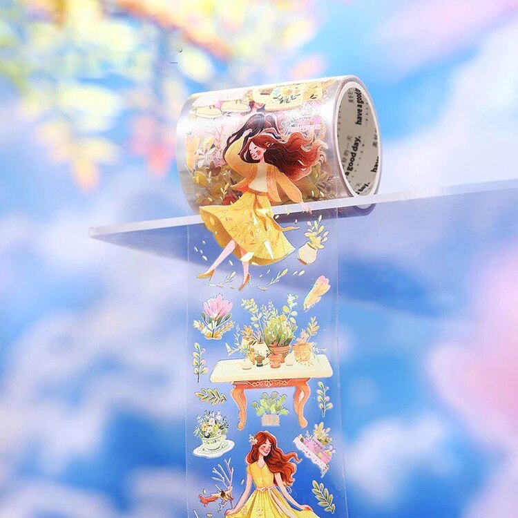 Sweet Floral Girls Holografik Pet Bantlar/1 döngü