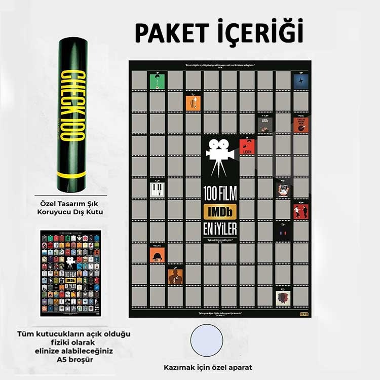 Sevgili ile İzlenecek 100 Film - Aktivite Posteri Kazı Kazan