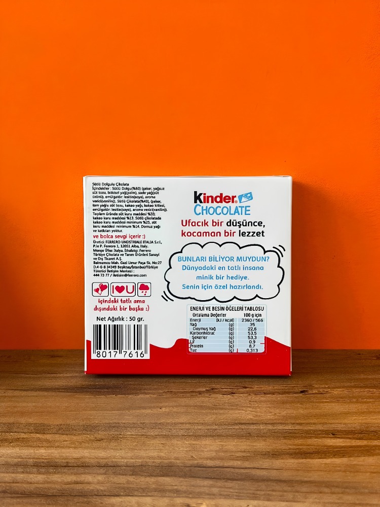 Kişiye Özel Kinder Çikolata