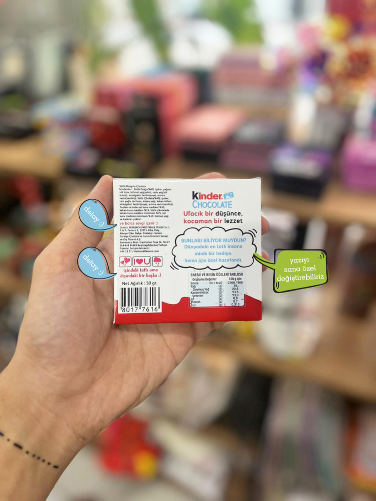 Kişiye Özel Kinder Çikolata