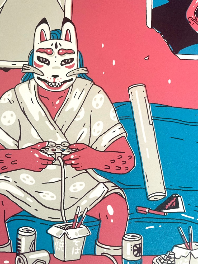 KITSUNE - Serigrafi baskı - Wabi-Sabi