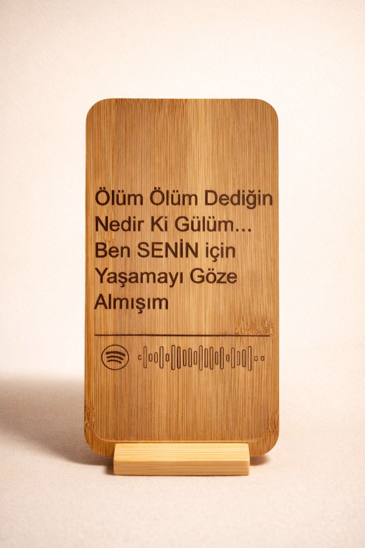 Kişiye Özel Spotify Kodlu Ahşap Çift Plaketi – Fotoğraflı & İsimli Hediye