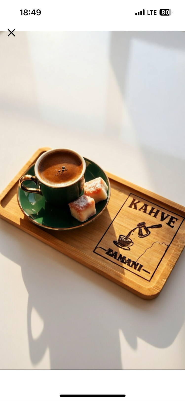 Kişiye Özel Çay Kahve Sunum Tepsisi Ahşap Kahve Tepsisi İsim Logo Yazılı 8 Adet