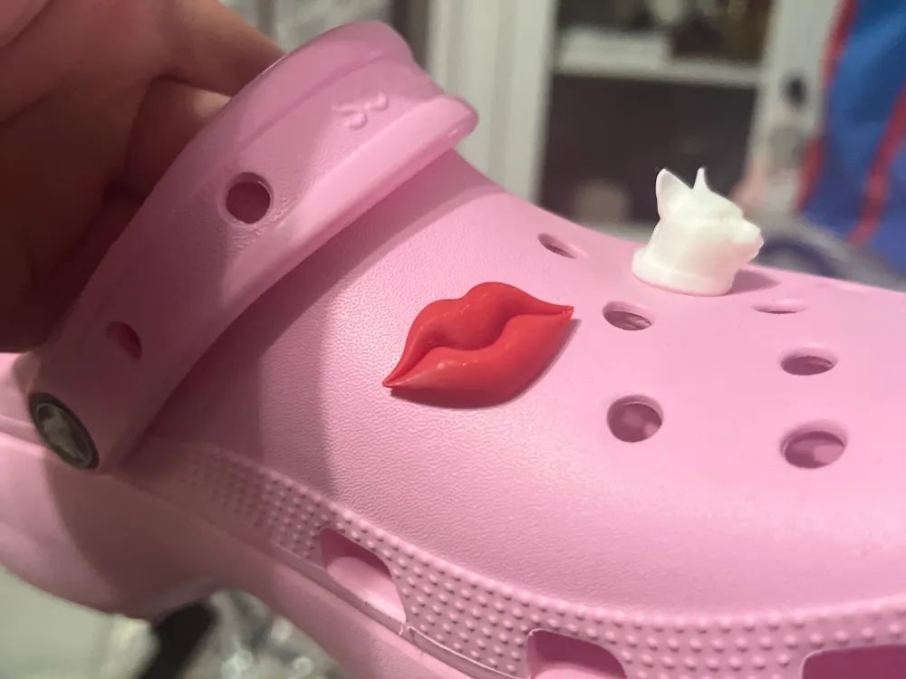 crocs terlik süsü dudak