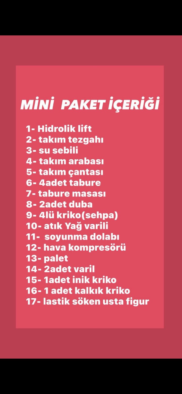 oto tamirci seti (mini)