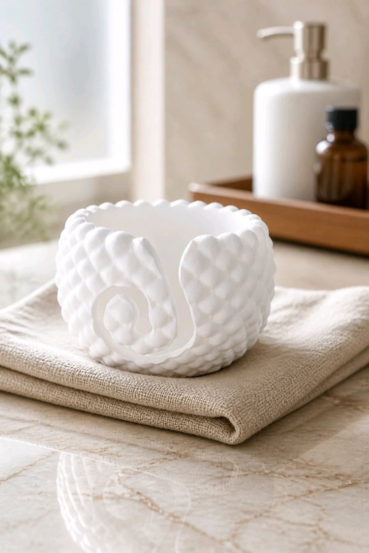 Pofuduk Kuzu Tasarım Örgü İp Kasesi - Sevimli Yarn Bowl