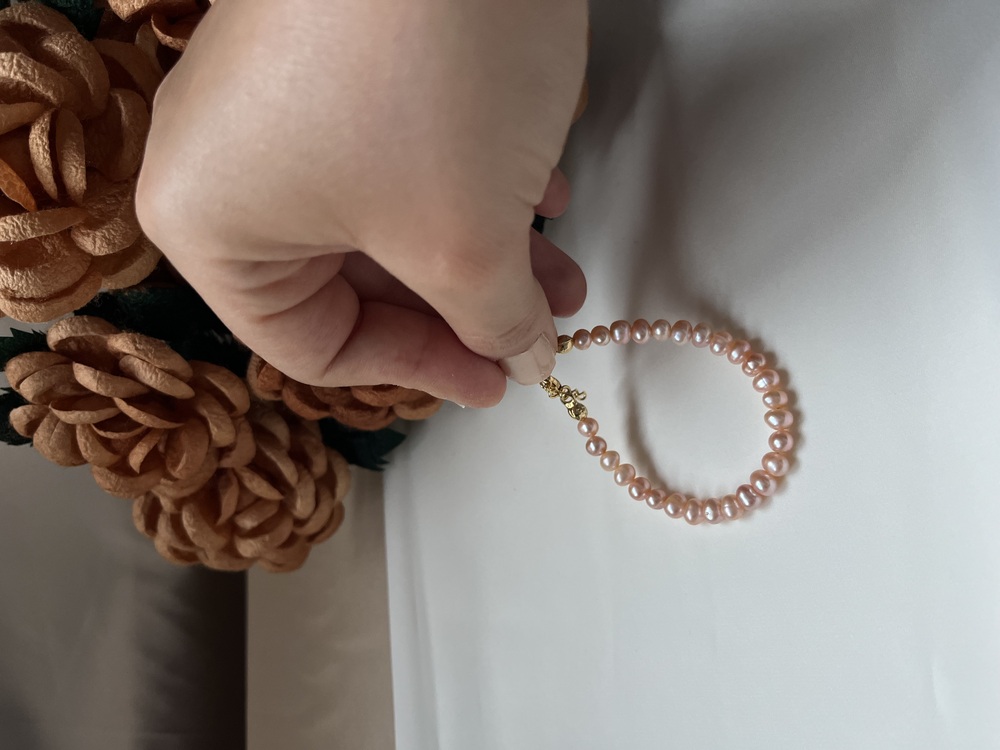 5A++ Peach Pearl Bracelet