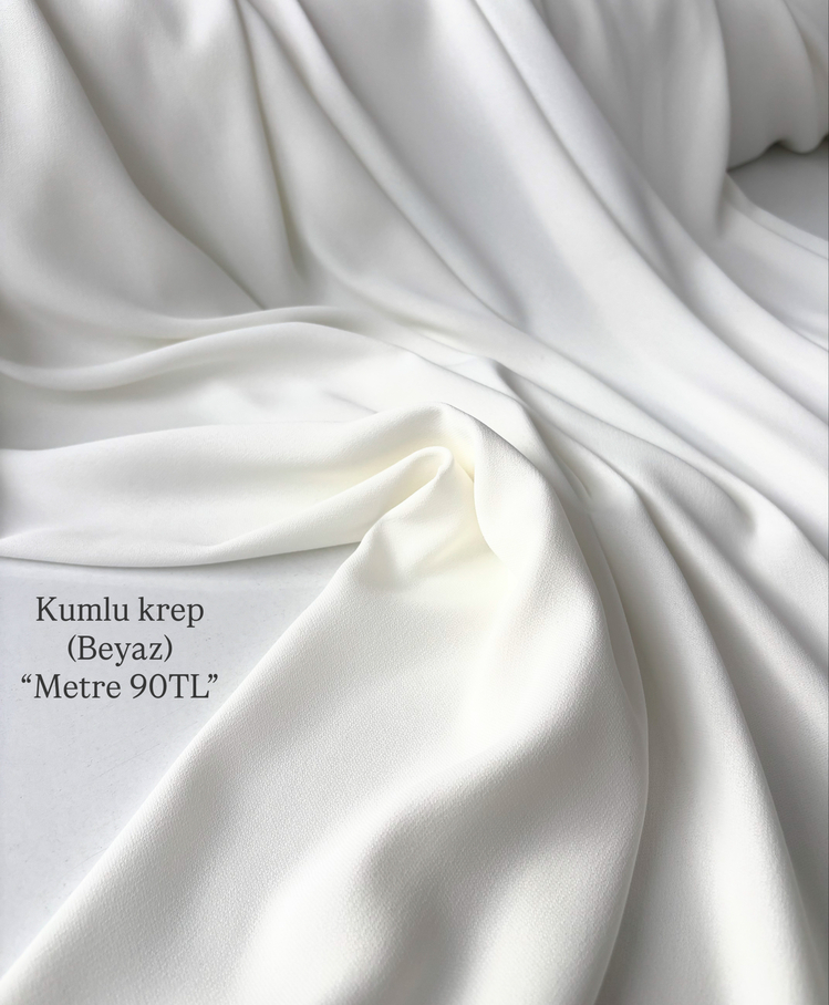 Beyaz kumlu krep