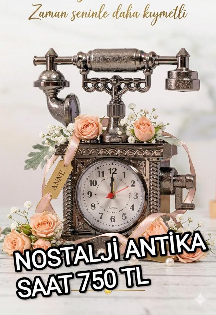 NOSTALJİ ANTİKA GÖRÜNÜMLÜ SAAT 