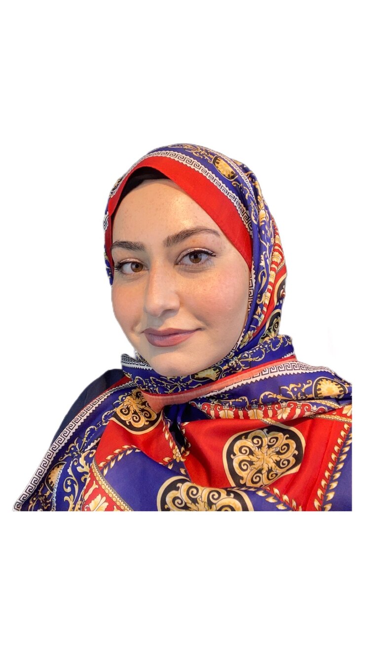 Lacivert-Kırmızı Desenli Şal
