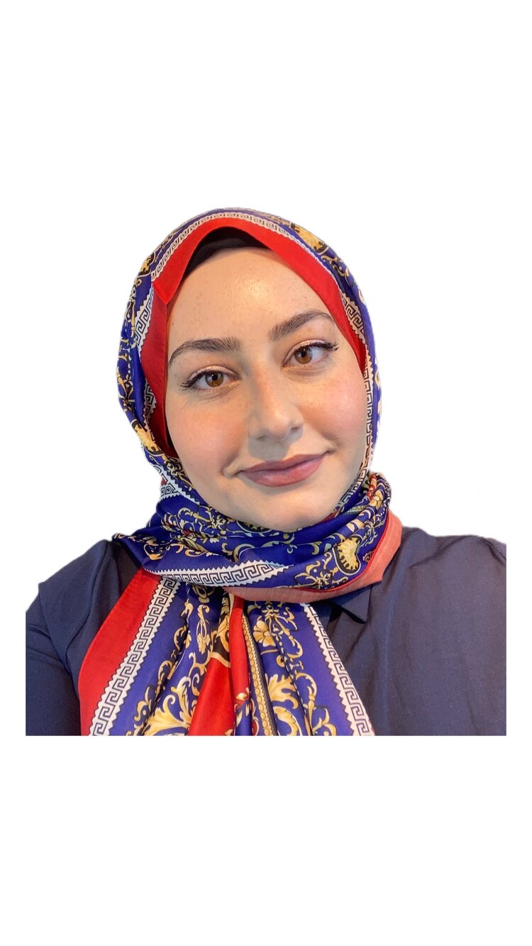 Lacivert-Kırmızı Desenli Şal