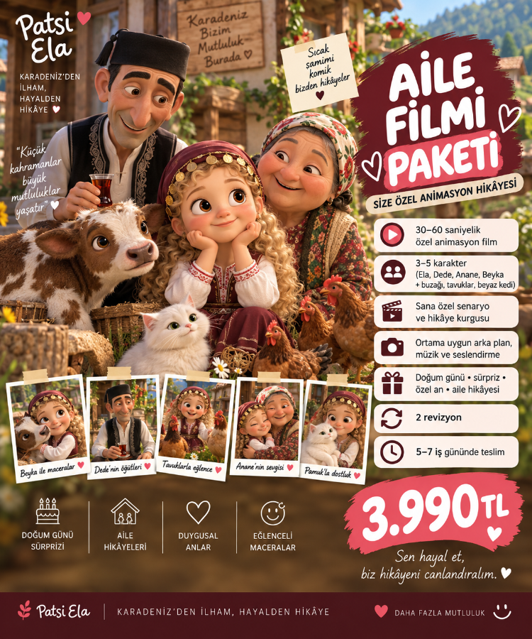 Kişiye Özel Aile Animasyonu | Fotoğraftan Çizgi Film | Aile & Çocuk Hediyesi