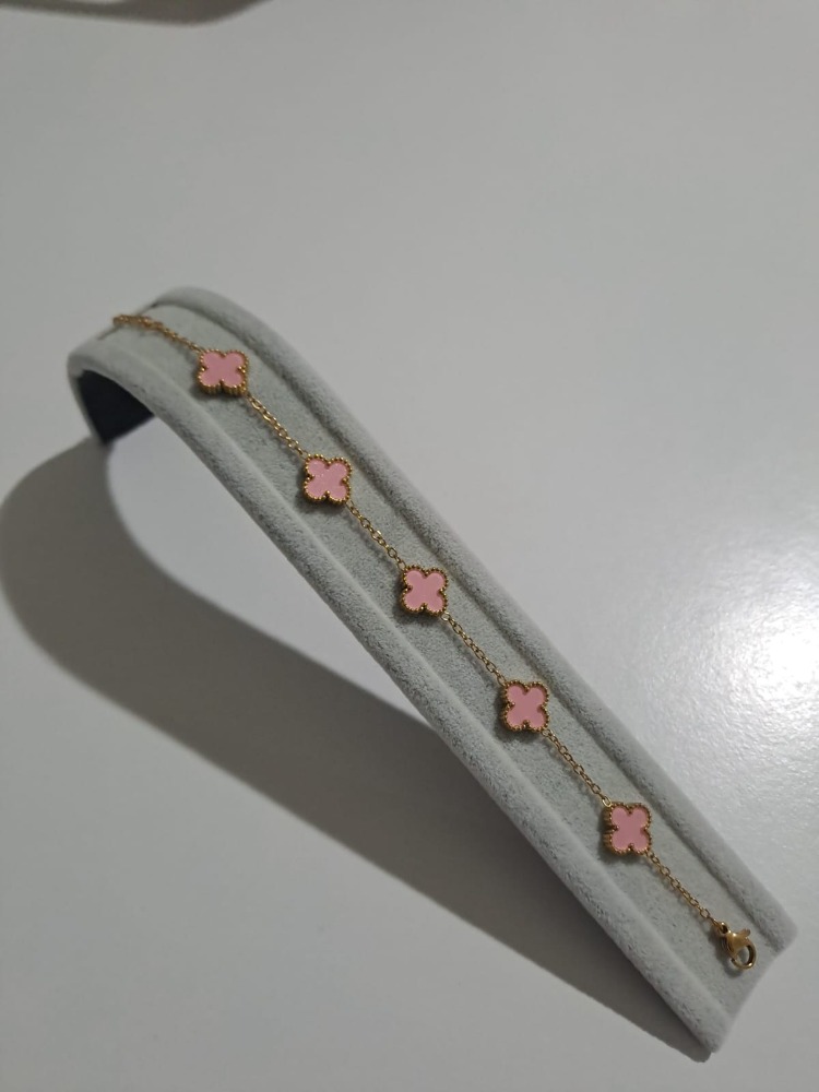 Çelik Yonca Küçük  Pudra Pembe Bileklik