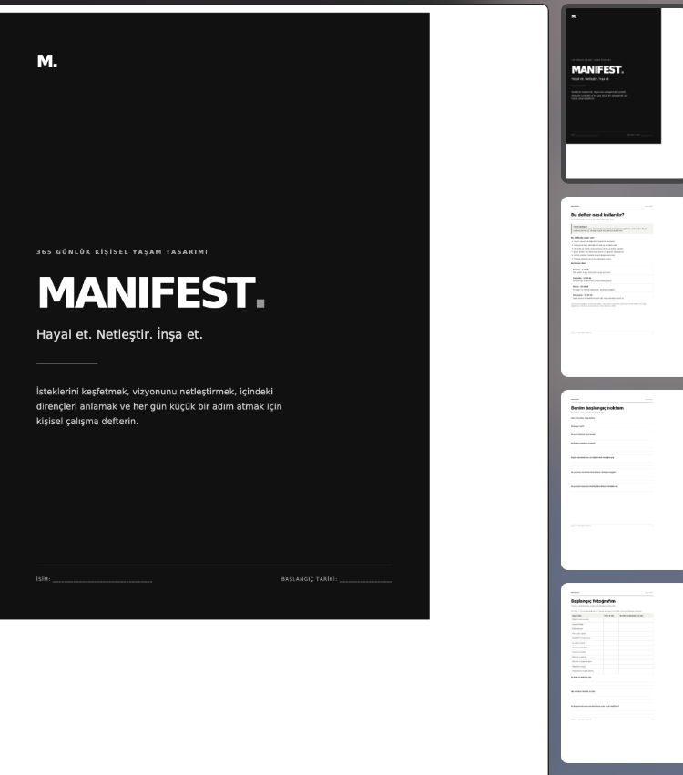 manifest ajandası zamansız 365 gün