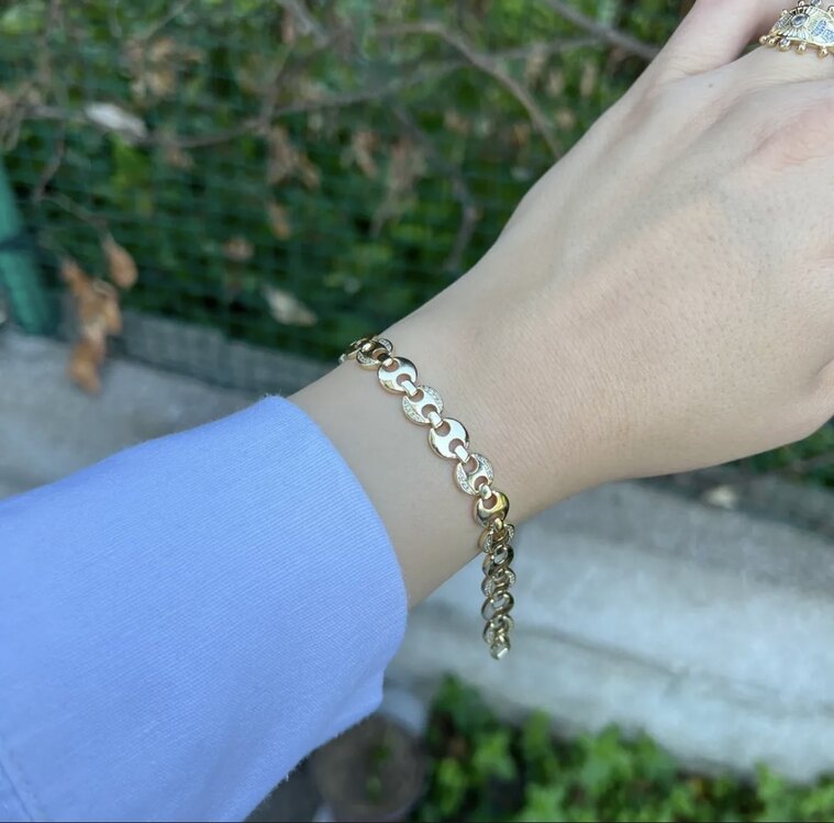 Gold Düğme Model Bileklik