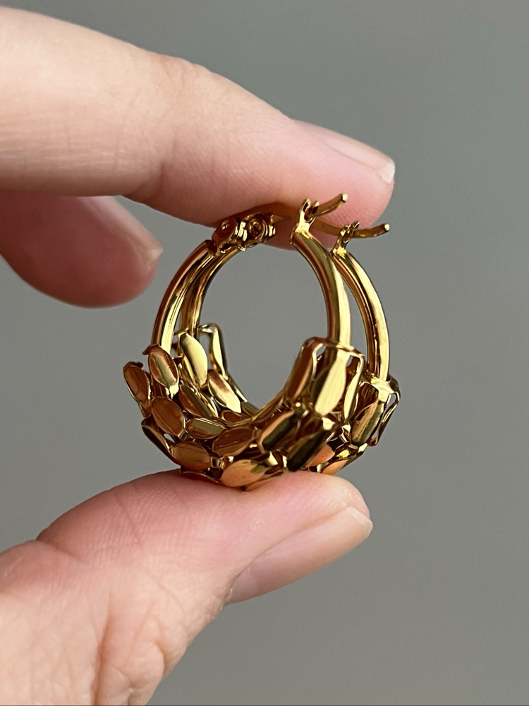 Çelik Gold Halka Küpe