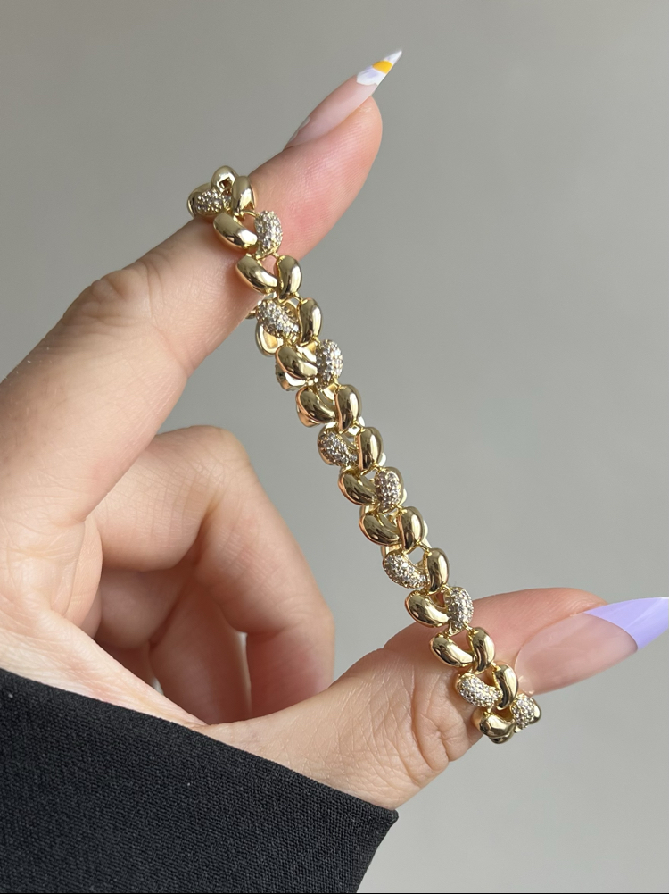 Gold Taşlı Damla Bileklik