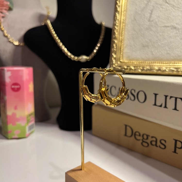 Çelik Gold Halka Küpe