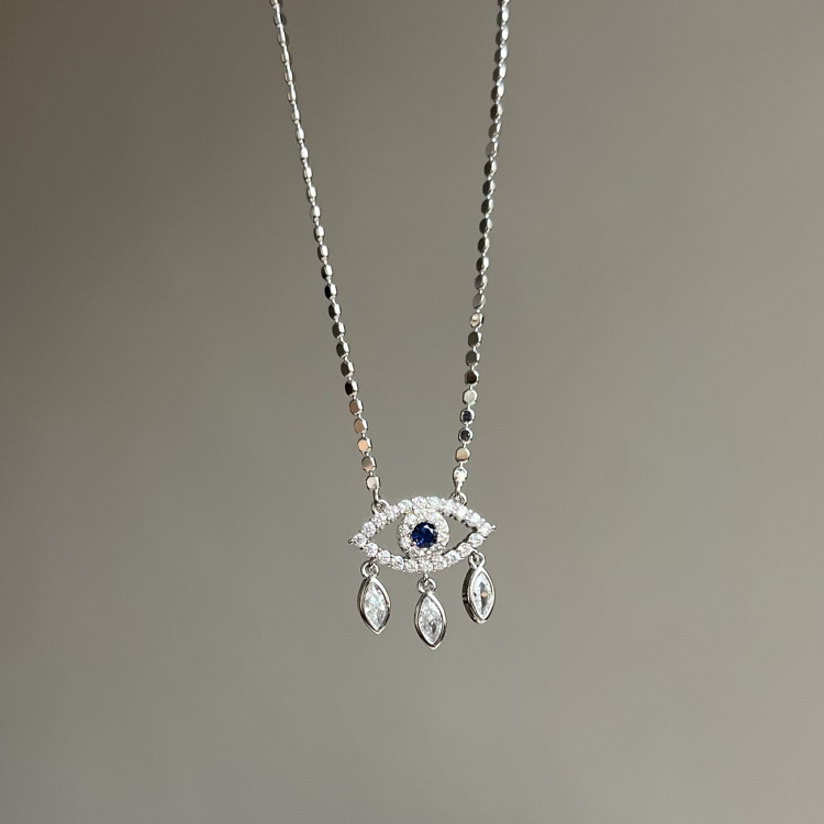 Silver Göz Taşlı Zarif Kolye