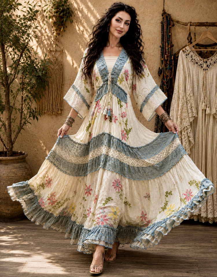 İthal tasarım handmade otantik elbise