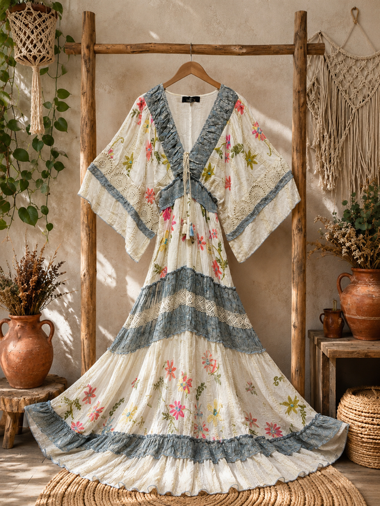 İthal tasarım handmade otantik elbise