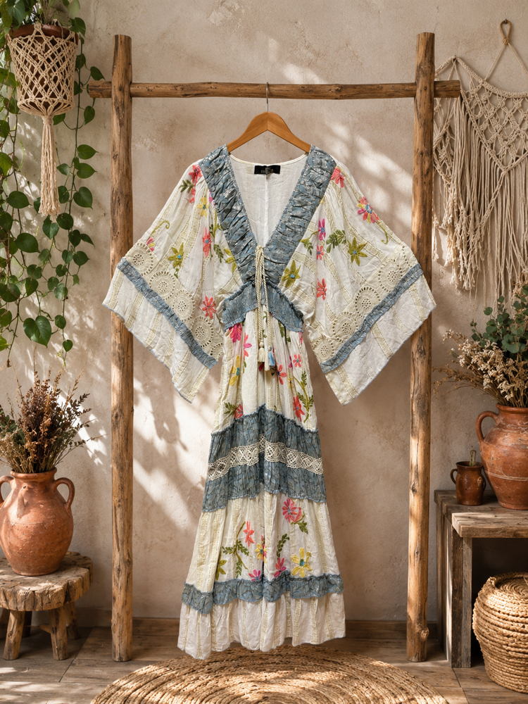 İthal tasarım handmade otantik elbise