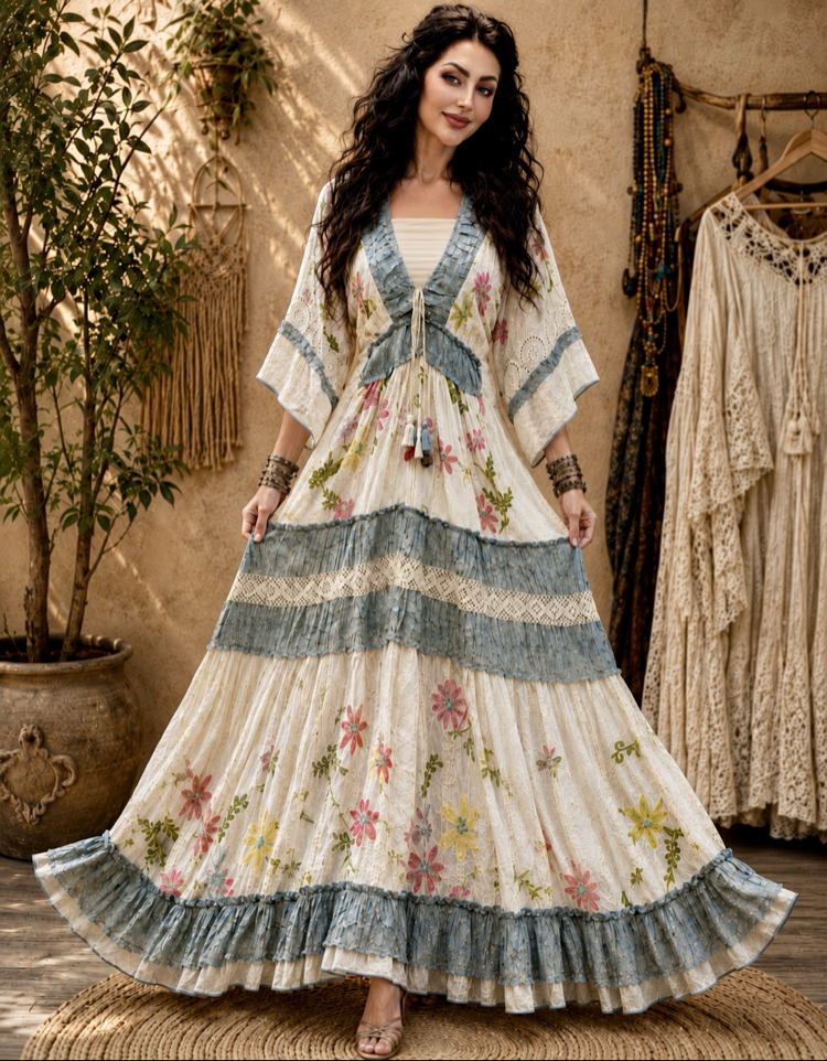 İthal tasarım handmade otantik elbise