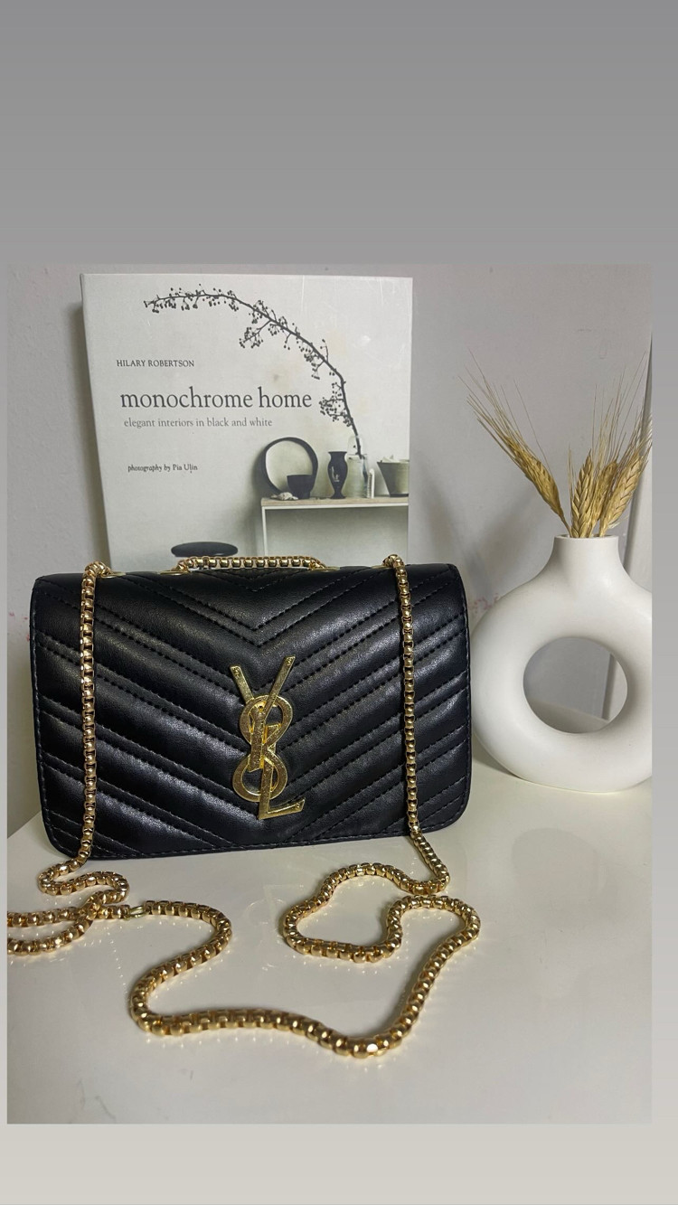 Siyah YSL Model Zincir Askılı Omuz Çantası (200₺) 