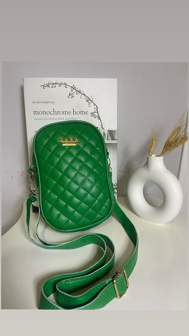 Yeşil Kapitone Mini Omuz Çantası – Zara Model (200₺)