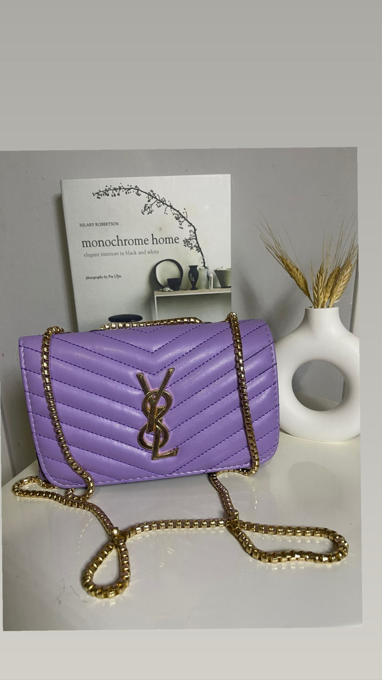 Lila YSL Model Zincir Askılı Omuz Çantası (200₺) 