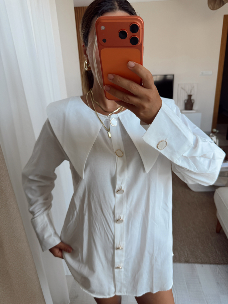 Bebe yaka premıum poplin gömlek