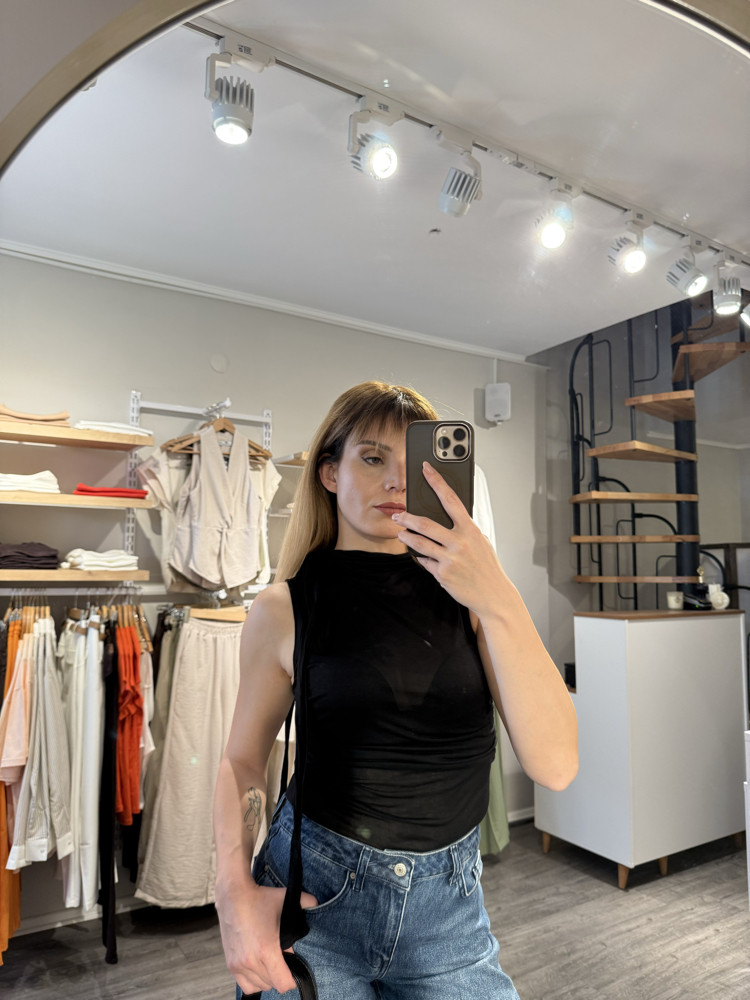 Omuz Detaylı Transparan Body