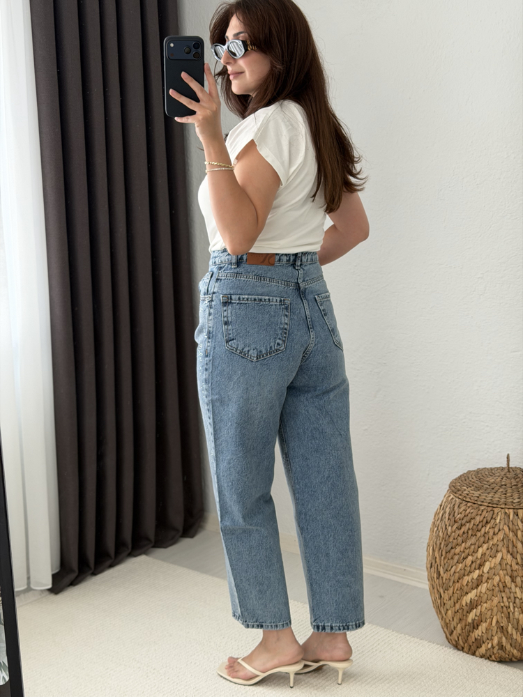 Pırıltılı Mom Jean