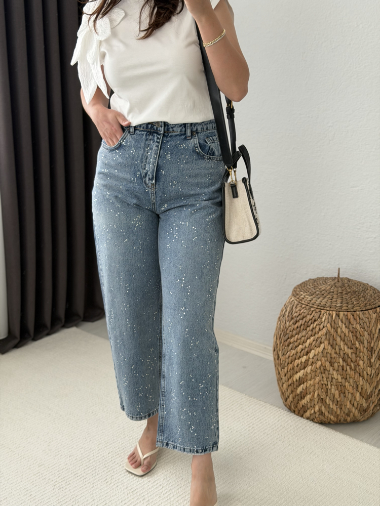 Pırıltılı Mom Jean