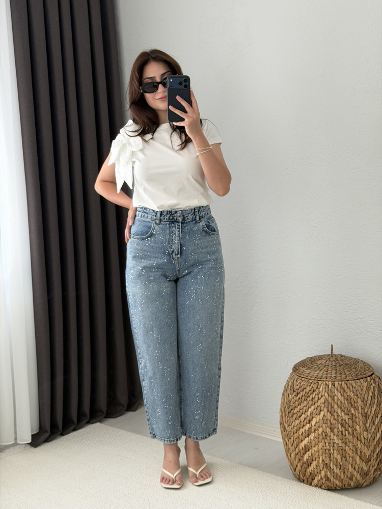 Pırıltılı Mom Jean