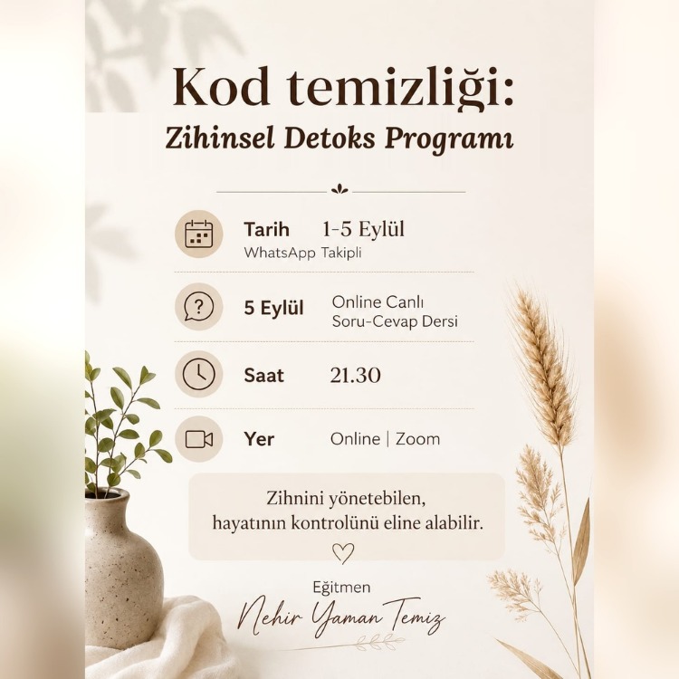 Kod Temizliği | Zihinsel Detoks Programı