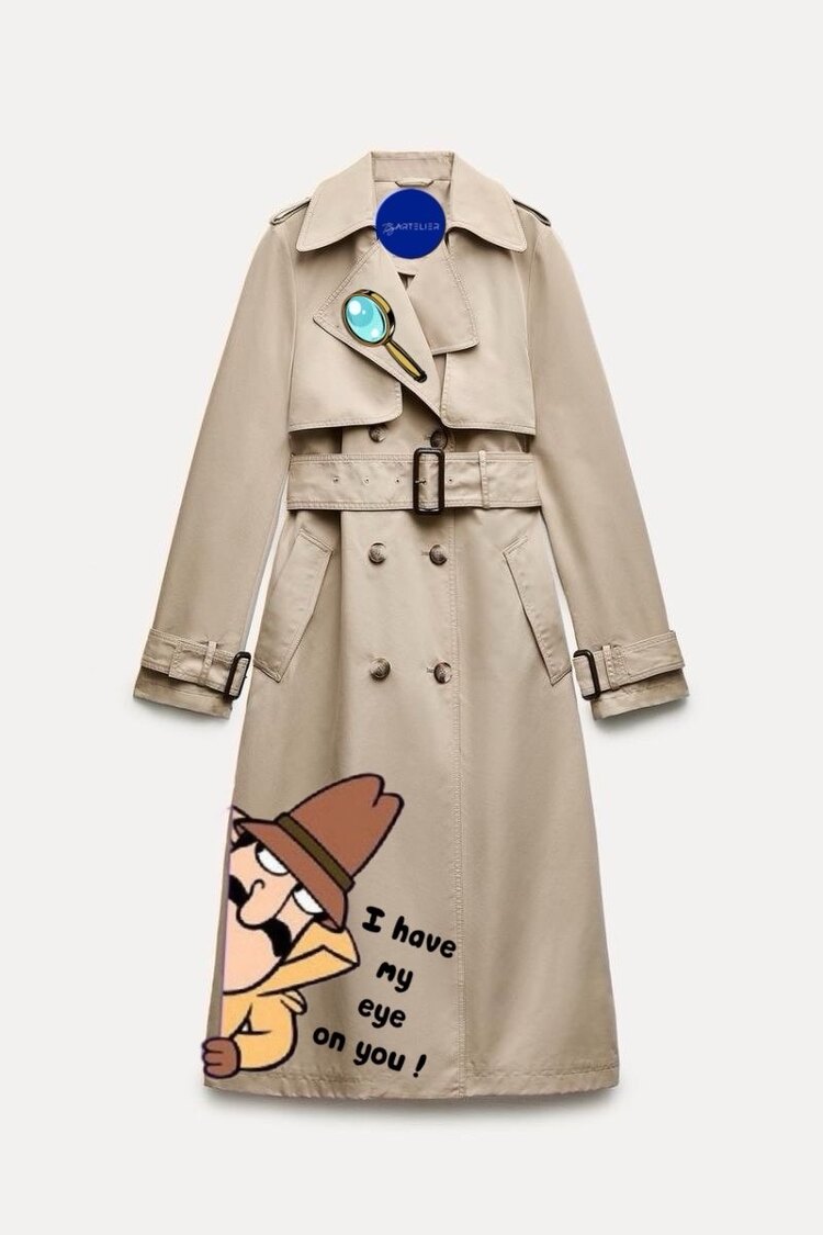 pink panther and detective | trench coat